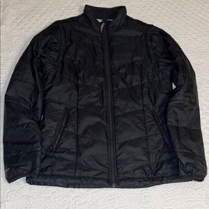 Brookstone Women's 2-in-1 Packable Jacket. PrimaLoft Insulation. Large. Black.